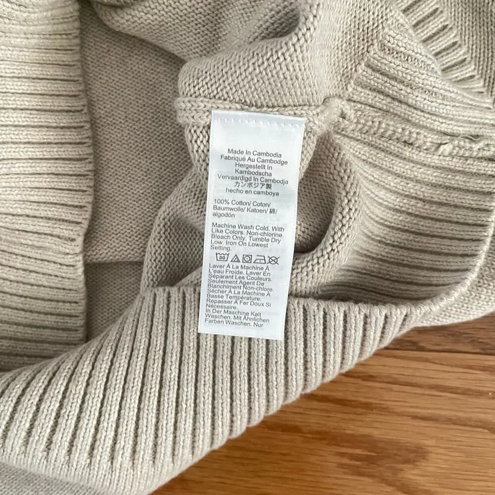J.Crew Heritage Cotton Crewneck Sweater Mens XS Heather Sand Pullover Knit B1841